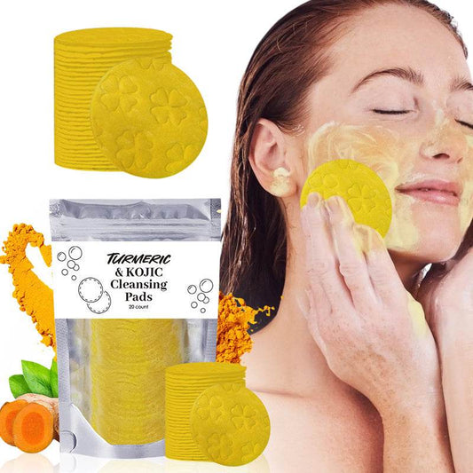 Turmeric Exfoliating Cleansing Pads Compressed Facial Sponges Skin Care Tools For Face Clogged Pores Excess Oil Cleansing - terrifictrend