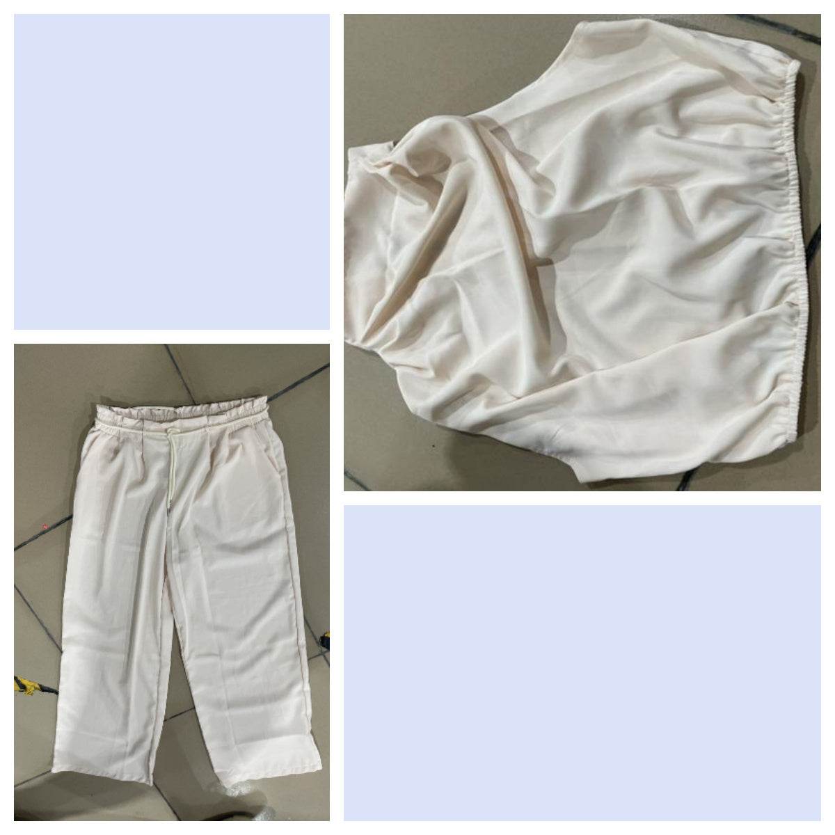 Summer Suits Casual Sleeveless Midriff-baring Top And Wide Leg Pants 2pcs Set Womens Clothing - terrifictrend
