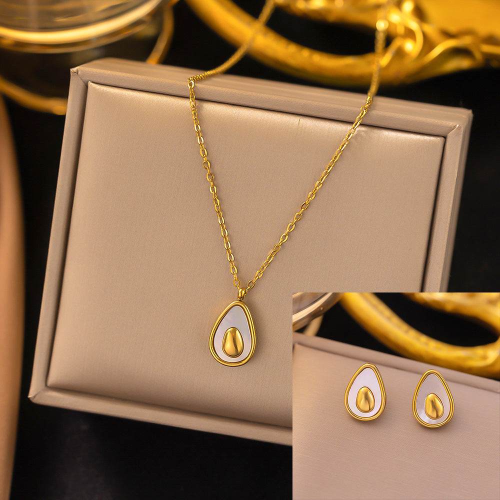 Stainless Steel Necklace Earrings Women's Jewelry Suit - terrifictrend