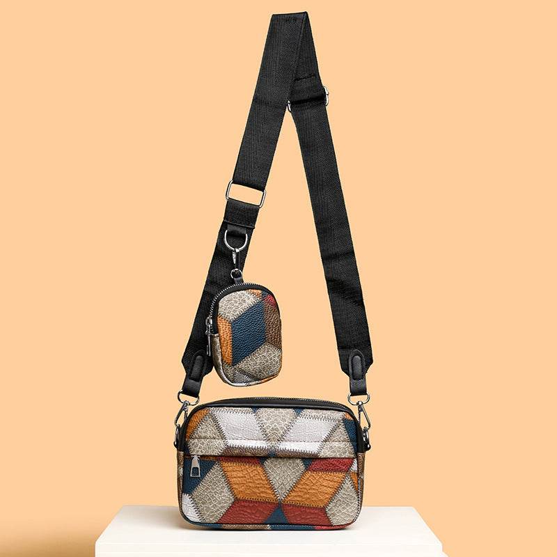 Retro Fashion Stitching Contrast Color Small Square Bag - terrifictrend