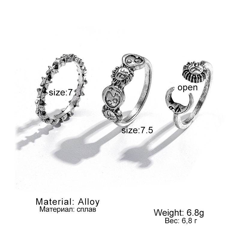Hot Selling Creative Personality Butterfly 2-Piece Set Ins Same Punk Style Couple Ring - terrifictrend