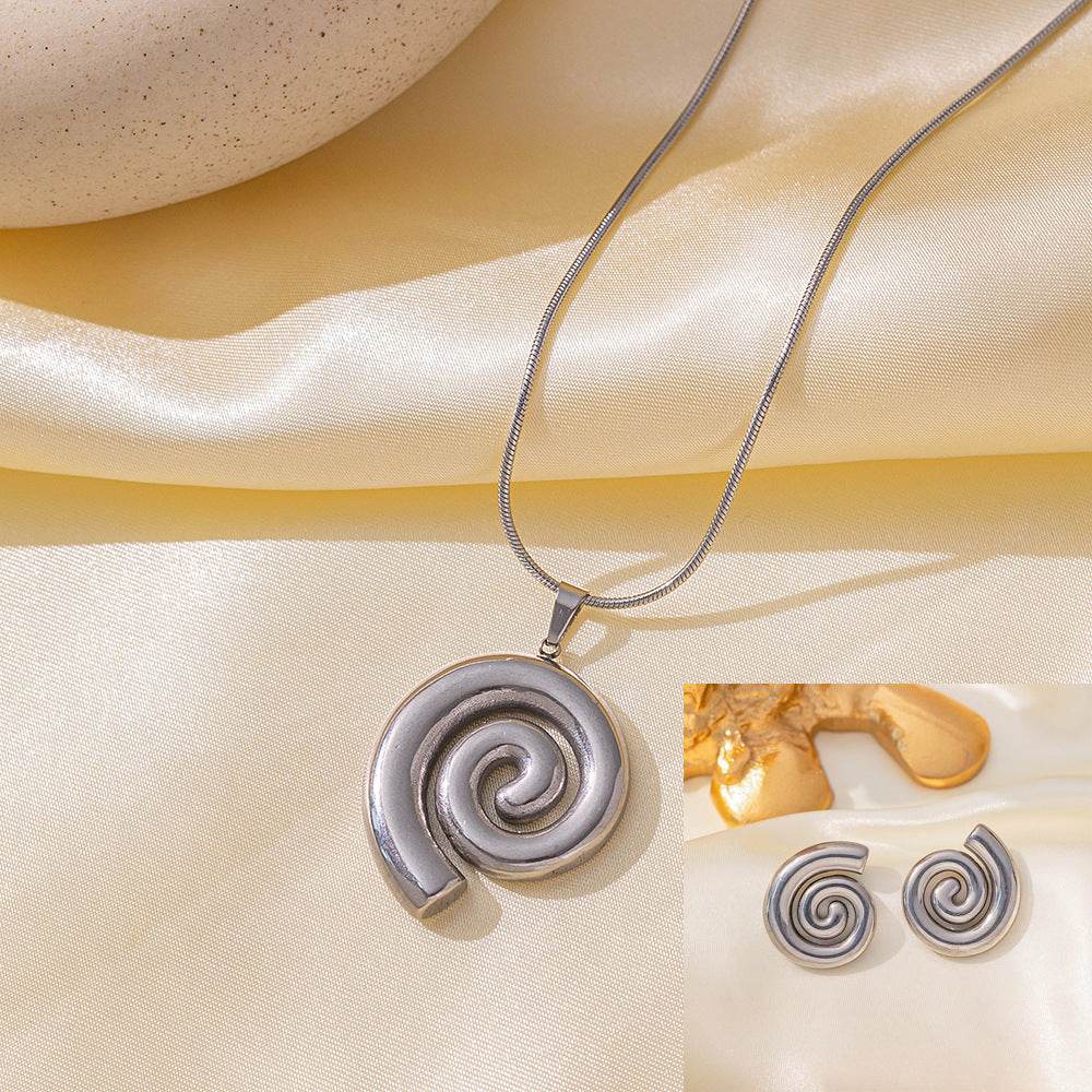 Stainless Steel Necklace Earrings Women's Jewelry Suit - terrifictrend