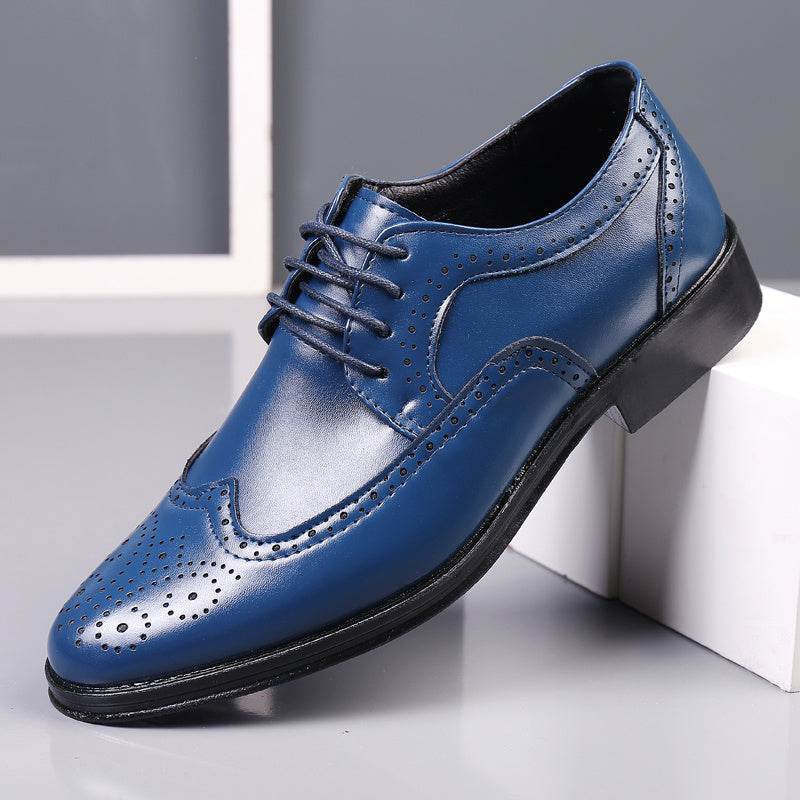 Block Carved Casual Leather Shoes For Men - terrifictrend