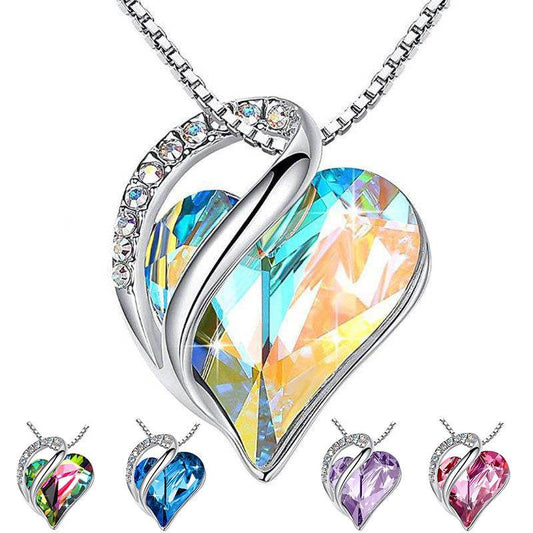925 Sliver Heart Shaped Geometric Necklace Jewelry Women's Clavicle Chain Valentine's Mothers Day Gift - terrifictrend