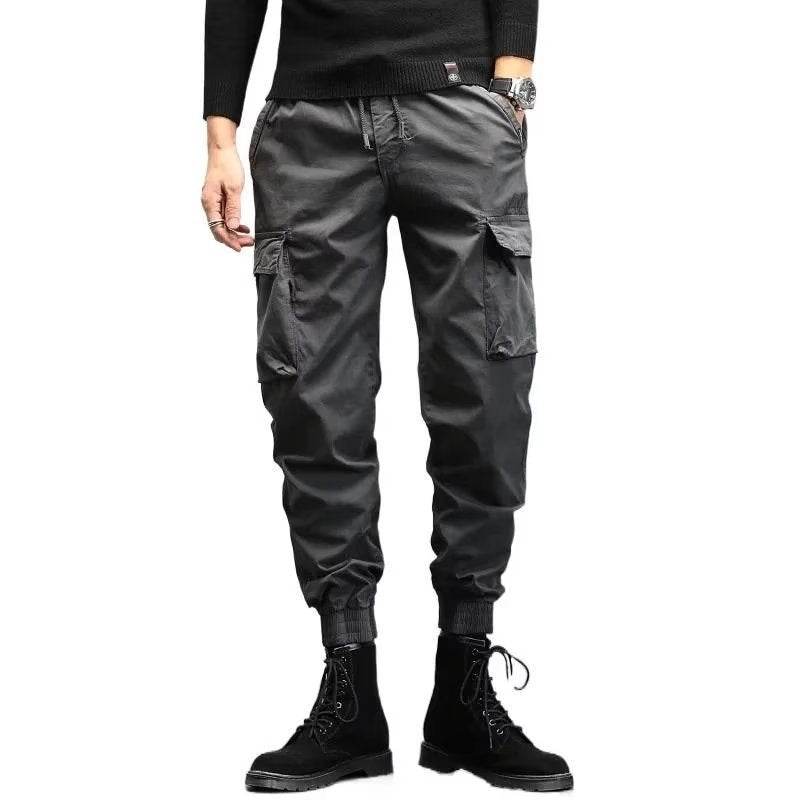 Men's Cropped Tooling Spring And Autumn Loose-fitting Casual Ankle-banded Trousers Multi-pocket - terrifictrend