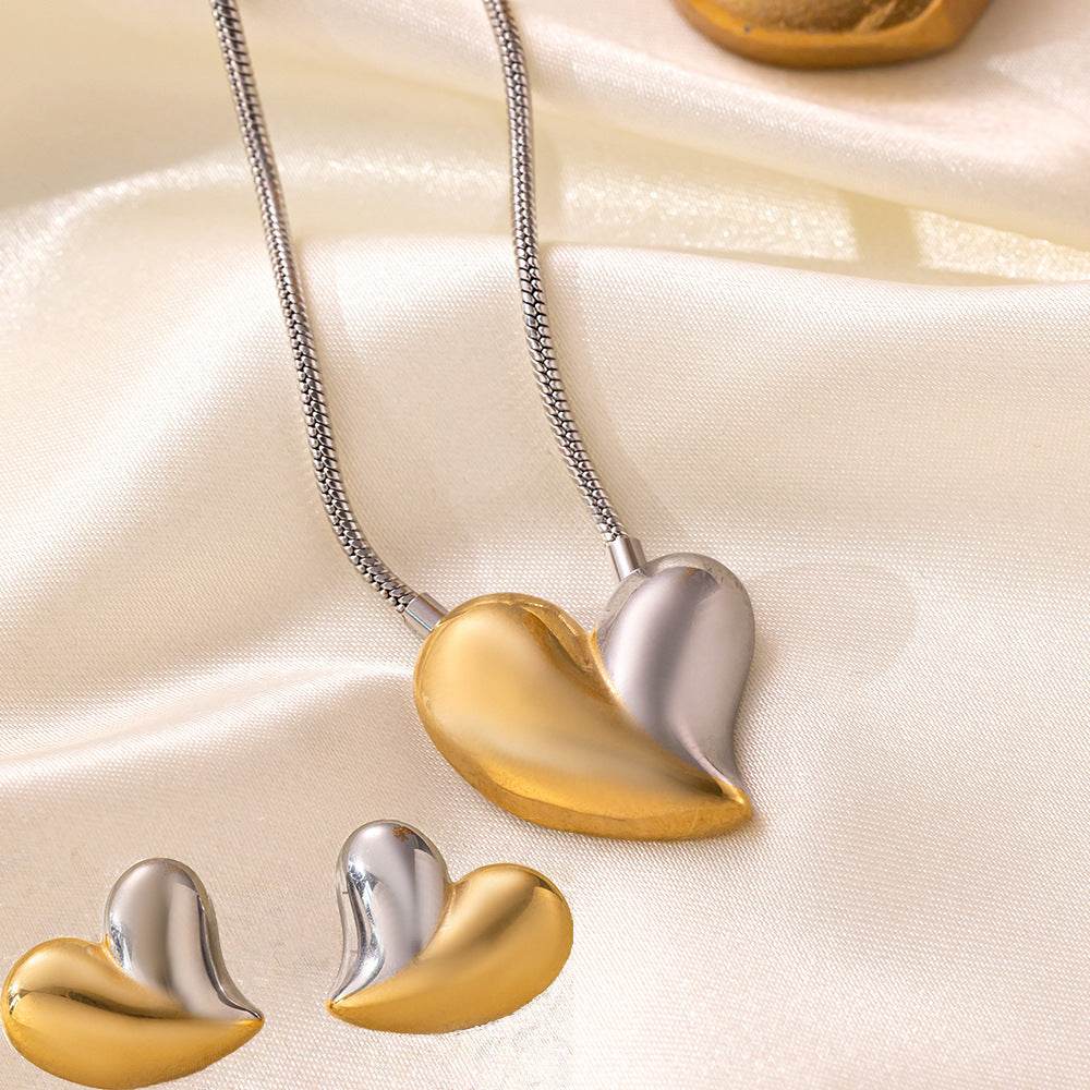 Stainless Steel Necklace Earrings Women's Jewelry Suit - terrifictrend