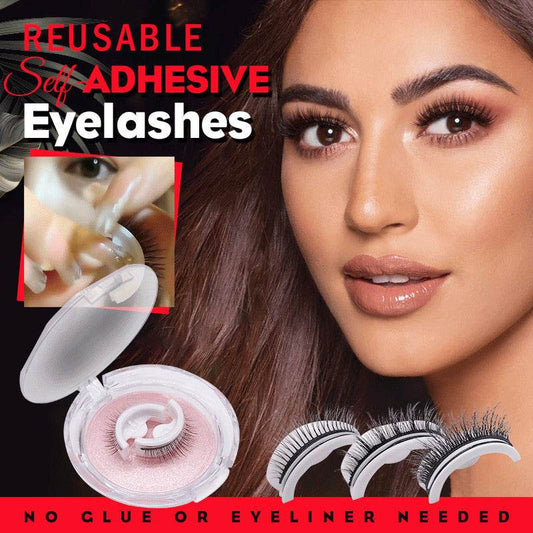 Reusable 3D Mink Lashes Natural False Eyelashes Self Adhesive Fake Glue Free Makeup Eyelash Extension Silk - terrifictrend