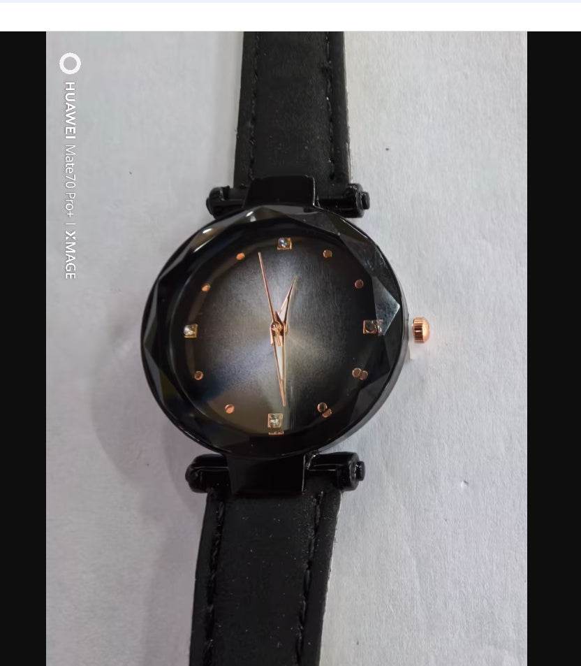 Rose Gold Women Watches Fashion Diamond Ladies Starry Sky Magnet Watch Waterproof Female Wristwatch - terrifictrend