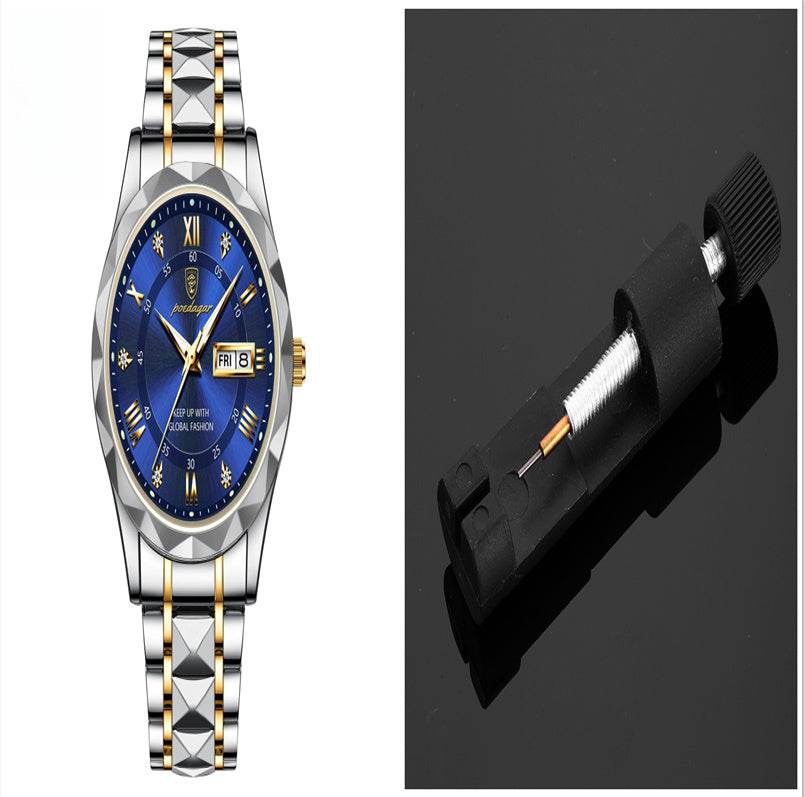 Men's Waterproof Double Calendar Luminous Quartz Watch - terrifictrend