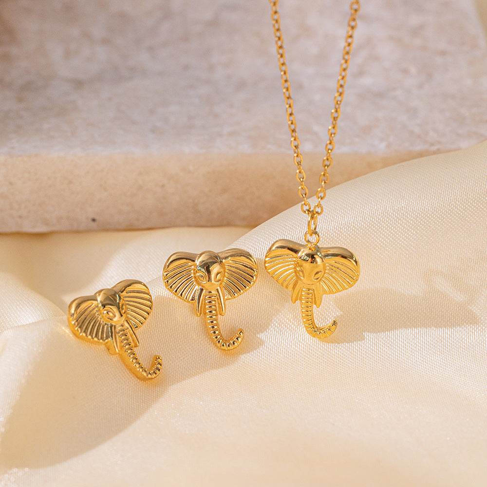 Stainless Steel Necklace Earrings Women's Jewelry Suit - terrifictrend