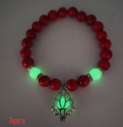 Energy Luminous Lotus Natural Stone Bracelet Yoga Healing Luminous Glow In The Dark Charm Beads Bracelet For Men Women Prayer Buddhism - terrifictrend