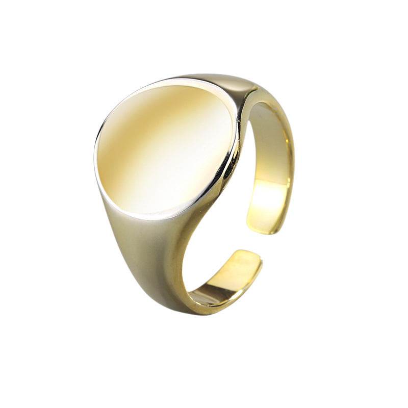 Oval smooth ring atmosphere index ring fashion - terrifictrend