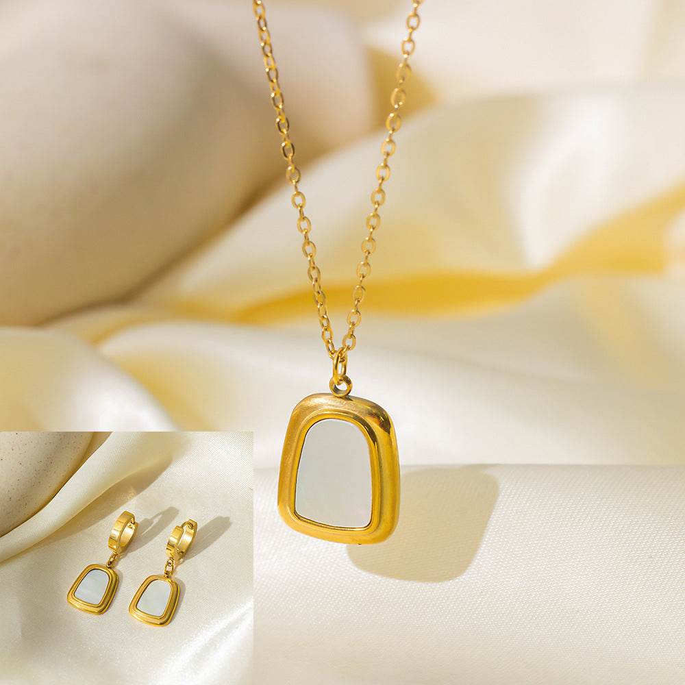 Stainless Steel Necklace Earrings Women's Jewelry Suit - terrifictrend