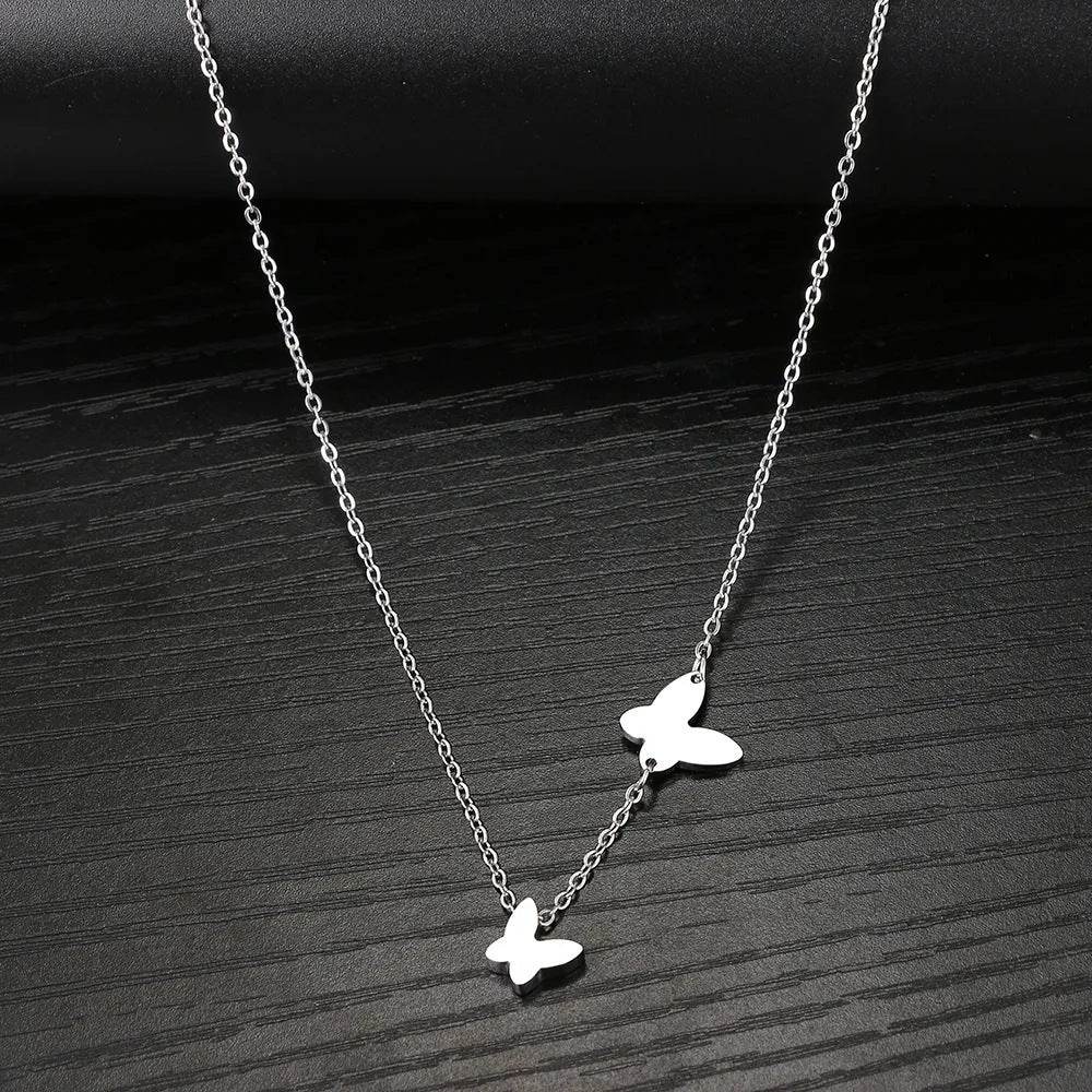 Stainless Steel Butterfly Pendant Sweet Temperamental All-match Niche Design Necklace - terrifictrend