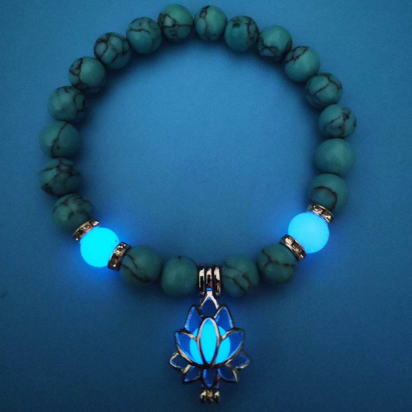 Energy Luminous Lotus Natural Stone Bracelet Yoga Healing Luminous Glow In The Dark Charm Beads Bracelet For Men Women Prayer Buddhism - terrifictrend