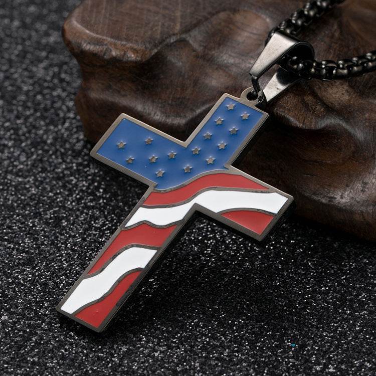 Flag Cross Necklace - terrifictrend