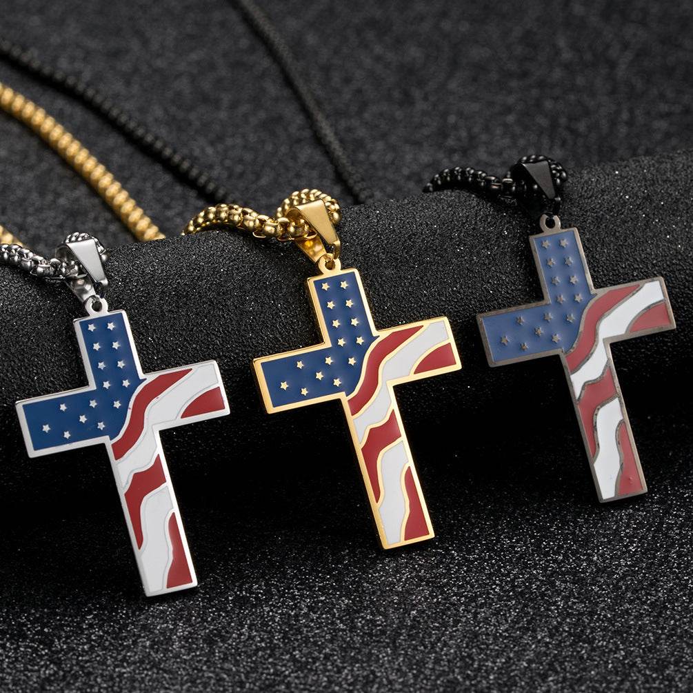Flag Cross Necklace - terrifictrend