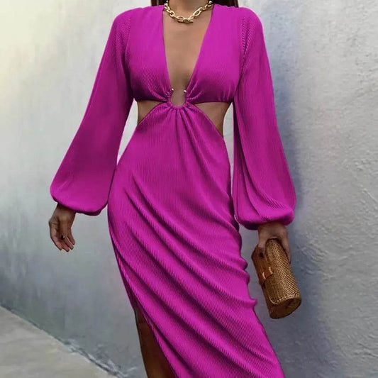 Autumn Fashion Pressed Pleated Waistless Women's Dresses - terrifictrend