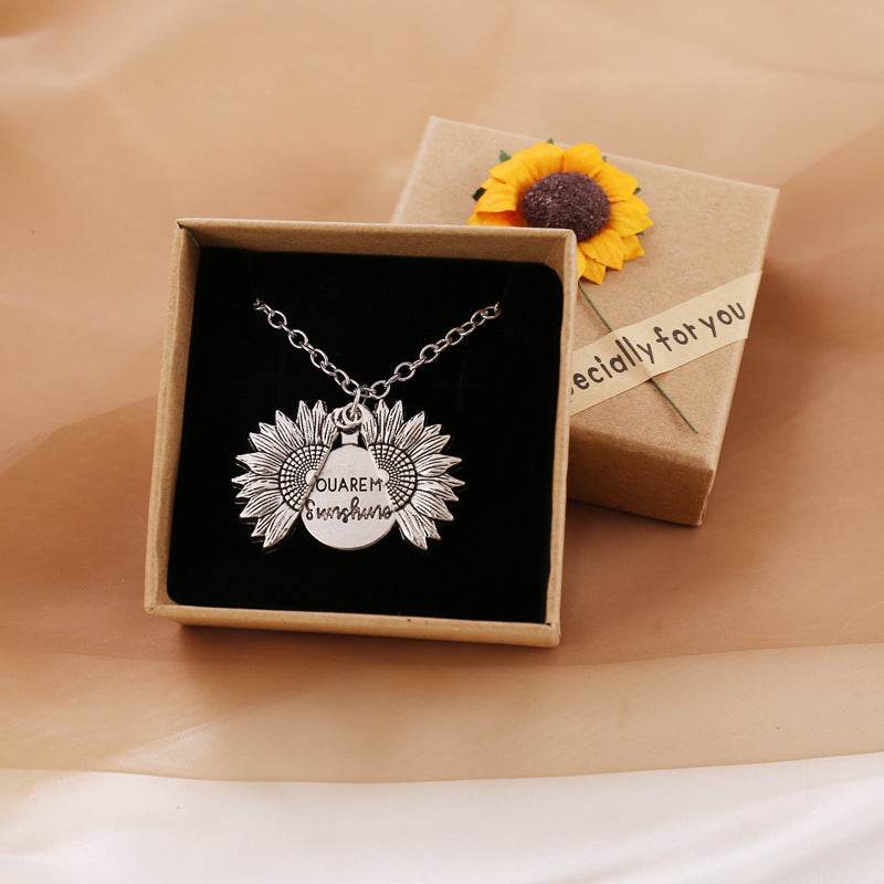 You Are My Sunshine Sunflower Necklace Women Men - terrifictrend
