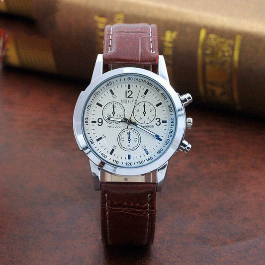 Fashion Blue Glass Belt Men's Watch Watches Men's Quartz Watches - terrifictrend