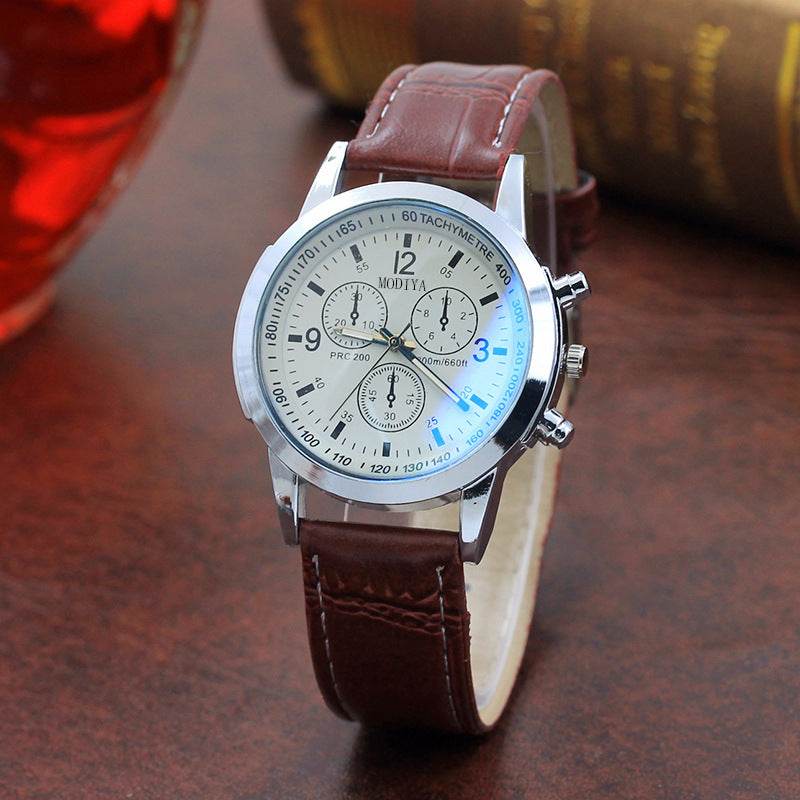 Fashion Blue Glass Belt Men's Watch Watches Men's Quartz Watches - terrifictrend