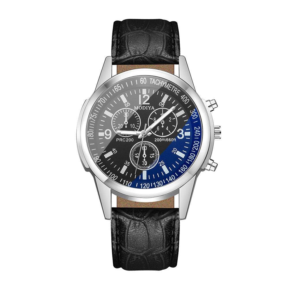 Fashion Blue Glass Belt Men's Watch Watches Men's Quartz Watches - terrifictrend