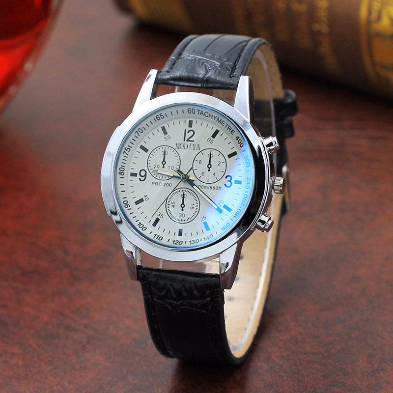 Fashion Blue Glass Belt Men's Watch Watches Men's Quartz Watches - terrifictrend