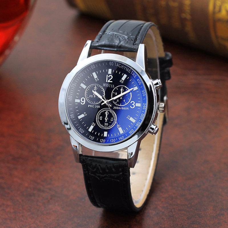 Fashion Blue Glass Belt Men's Watch Watches Men's Quartz Watches - terrifictrend