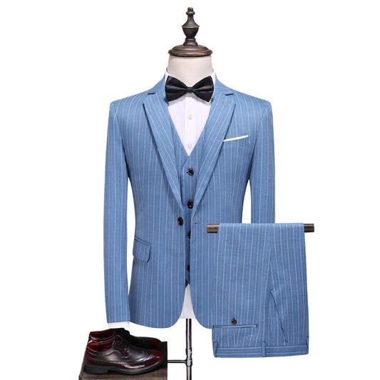 Men's Suits New Large Size Suit Wedding Suit Business Casual Blue Wedding Korean Slim Dress Cj
