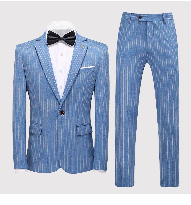 Men's Suits New Large Size Suit Wedding Suit Business Casual Blue Wedding Korean Slim Dress Cj