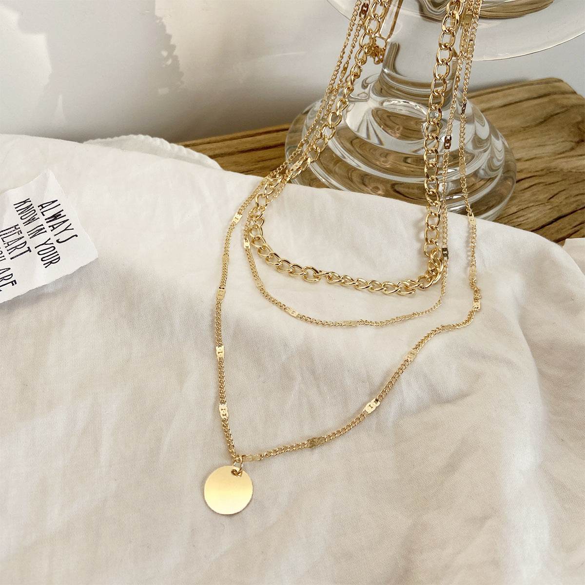 Women's Multilayer Necklace Ins Fashion Disc Pendant Clavicle Necklace Chains Personality Jewelry - terrifictrend