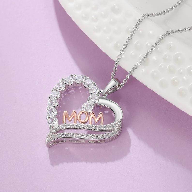 European And American Cross Border Jewelry Fashion Creative Mother'S Day Gift Mom Love Diamond Pendant Necklace Accessories - terrifictrend