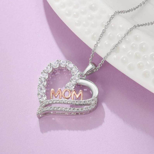 European And American Cross Border Jewelry Fashion Creative Mother'S Day Gift Mom Love Diamond Pendant Necklace Accessories - terrifictrend