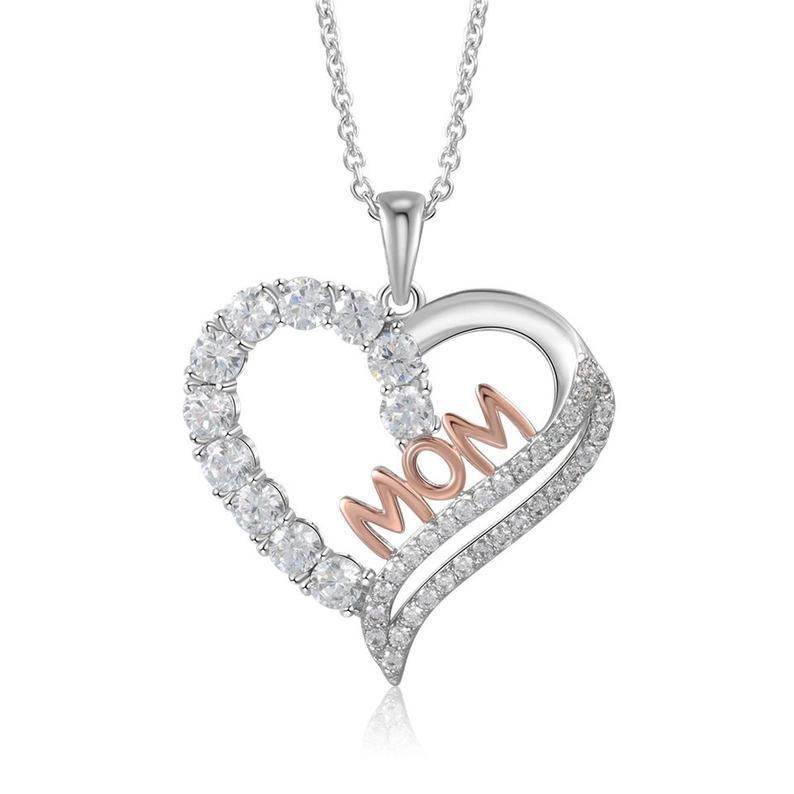 European And American Cross Border Jewelry Fashion Creative Mother'S Day Gift Mom Love Diamond Pendant Necklace Accessories - terrifictrend