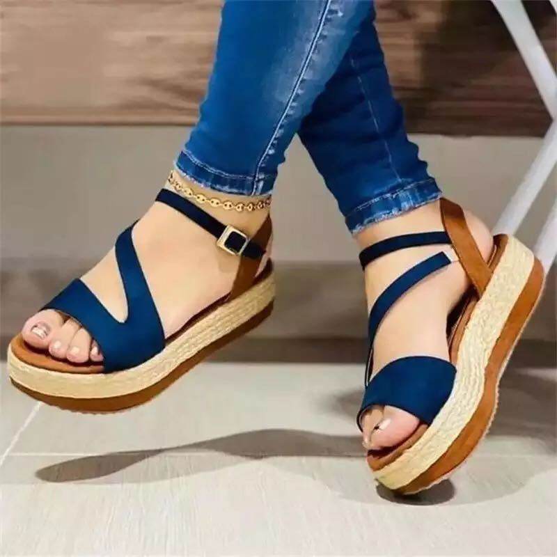 Platform Sandals Hollow Buckle Women's Shoes - terrifictrend