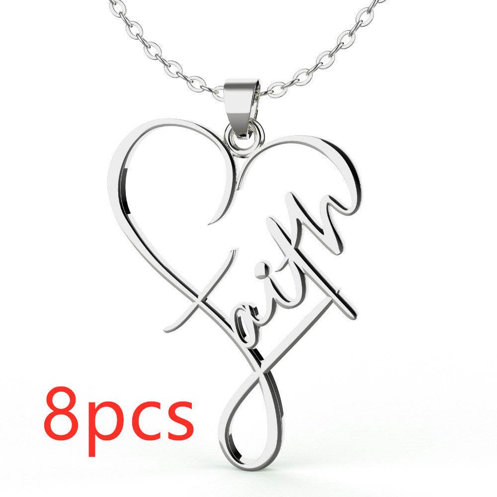 European And American Necklace Heart Of Faith Pendant - terrifictrend