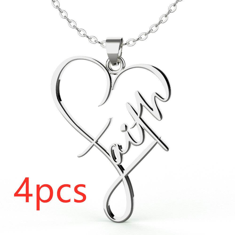 European And American Necklace Heart Of Faith Pendant - terrifictrend