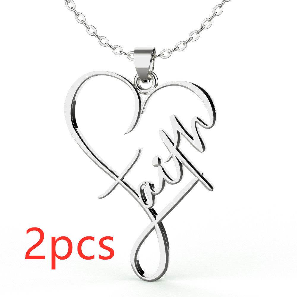 European And American Necklace Heart Of Faith Pendant - terrifictrend