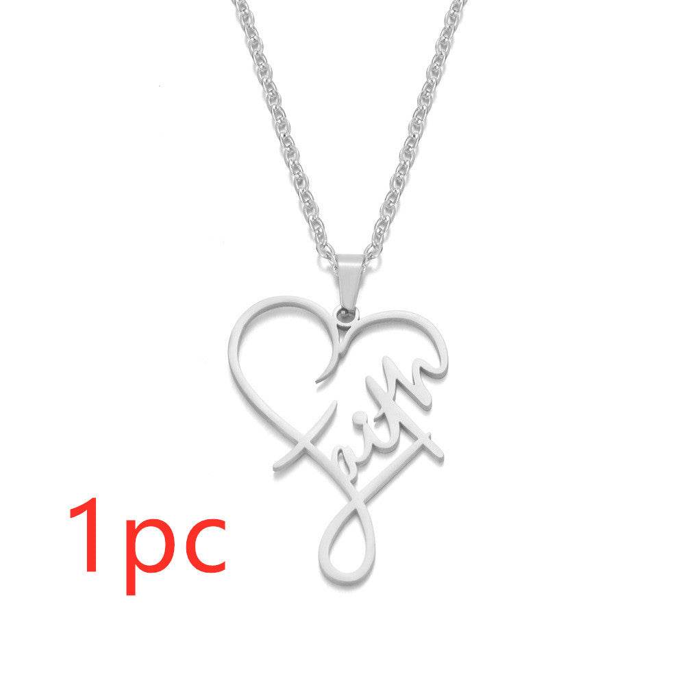 European And American Necklace Heart Of Faith Pendant - terrifictrend