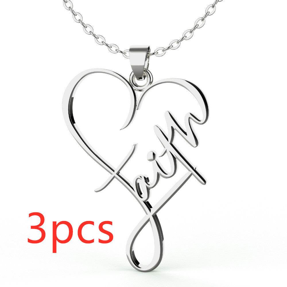 European And American Necklace Heart Of Faith Pendant - terrifictrend