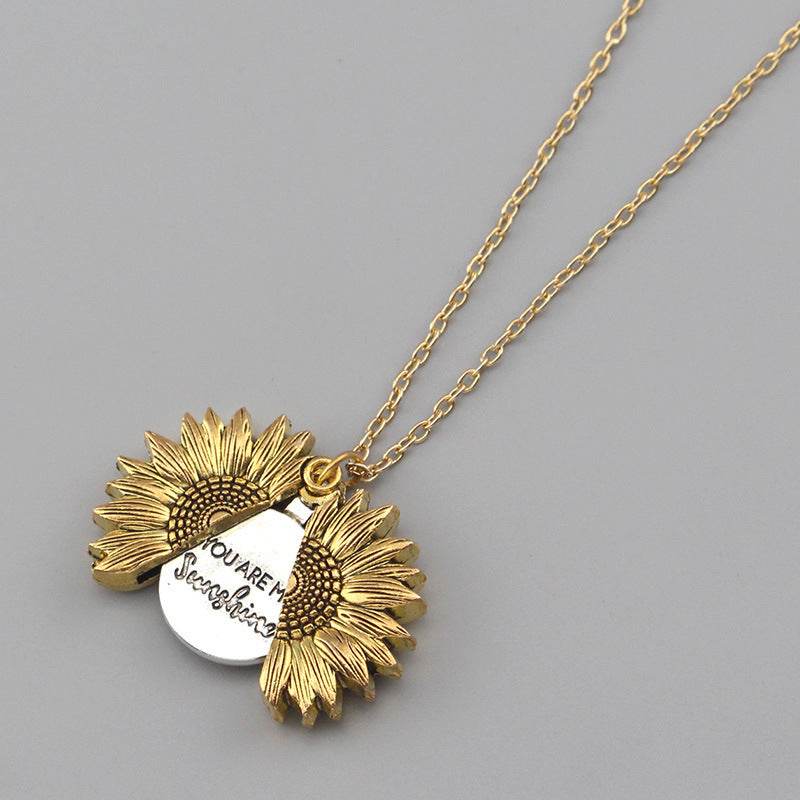 You Are My Sunshine Sunflower Necklace Women Men - terrifictrend