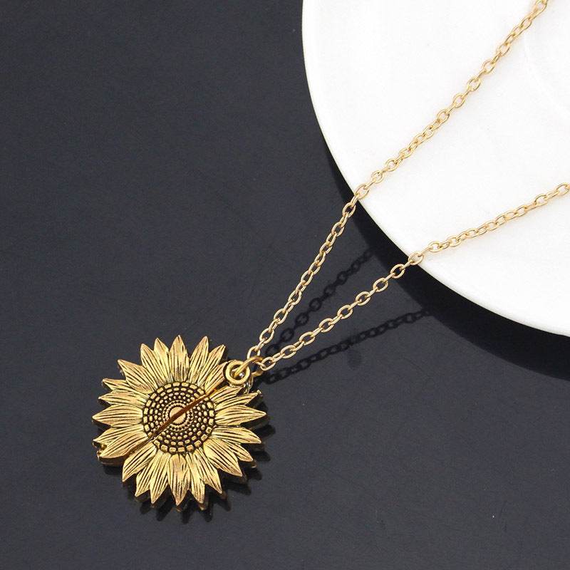 You Are My Sunshine Sunflower Necklace Women Men - terrifictrend