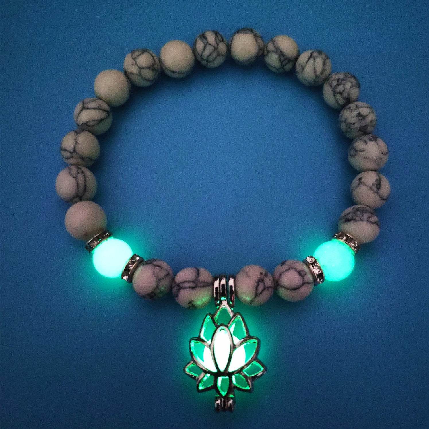 Energy Luminous Lotus Natural Stone Bracelet Yoga Healing Luminous Glow In The Dark Charm Beads Bracelet For Men Women Prayer Buddhism - terrifictrend