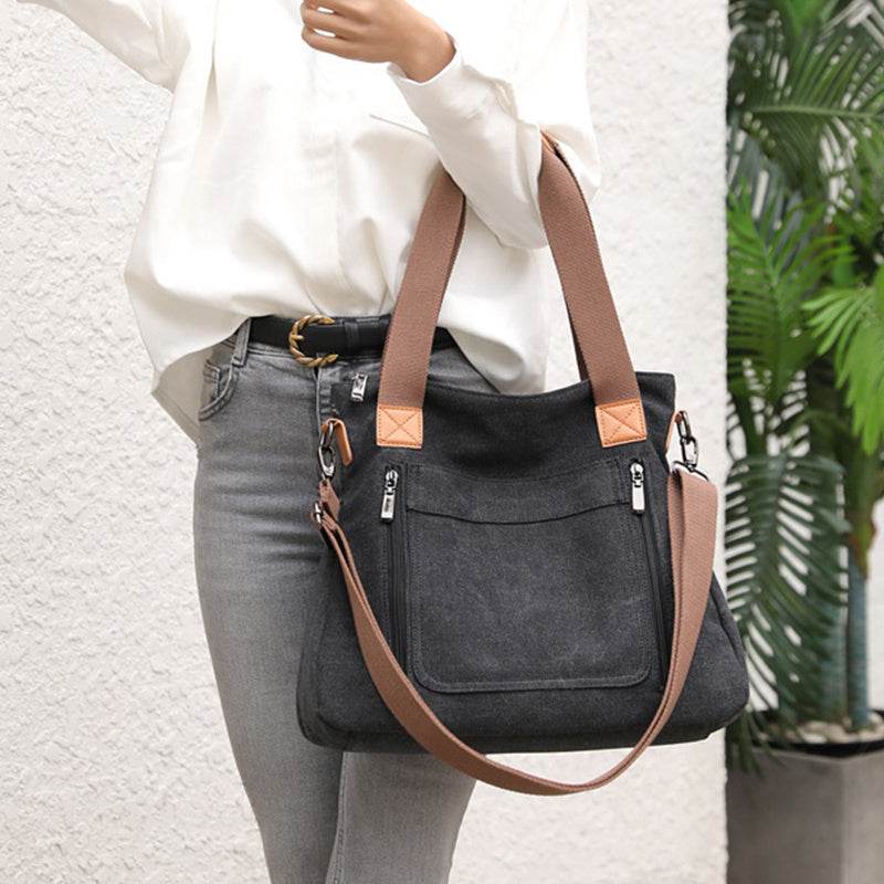 Women Totes All-match Portable Large-capacity Female Canvas Bag Female Casual Shoulder Bags - terrifictrend