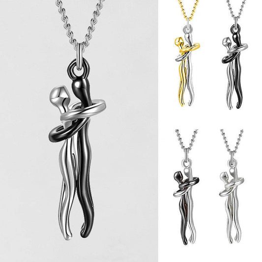 Love Hug Necklace Unisex Men Women Couple Jewelry Simple Temperament Clavicle Chain Valentines Day Lover Gift - terrifictrend