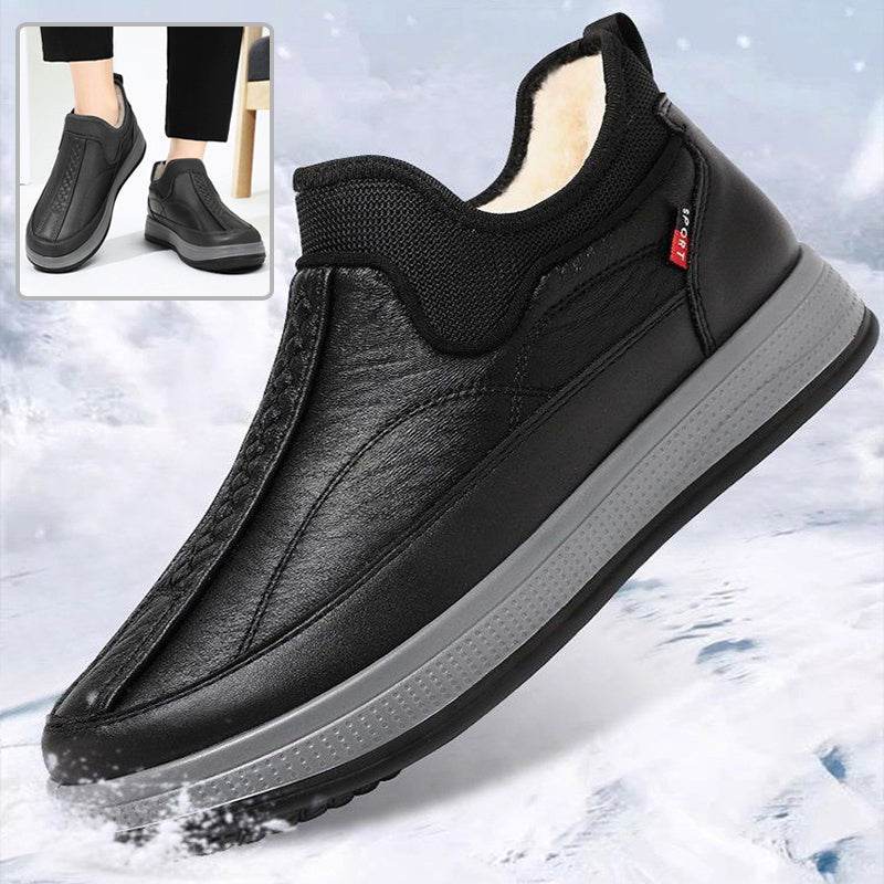 Winter Warm Fleece Snow Boots Round-toed Platform Ankle Boot Fashion Simple Non-slip Flat Cotton Shoes Men - terrifictrend