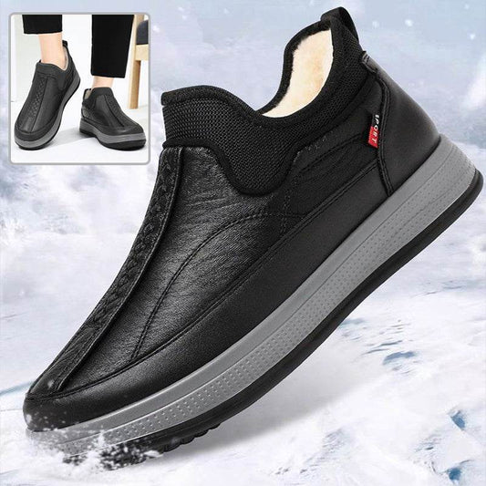 Winter Warm Fleece Snow Boots Round-toed Platform Ankle Boot Fashion Simple Non-slip Flat Cotton Shoes Men - terrifictrend