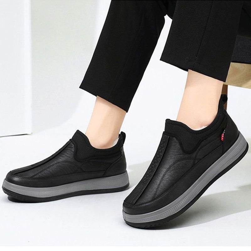 Winter Warm Fleece Snow Boots Round-toed Platform Ankle Boot Fashion Simple Non-slip Flat Cotton Shoes Men - terrifictrend