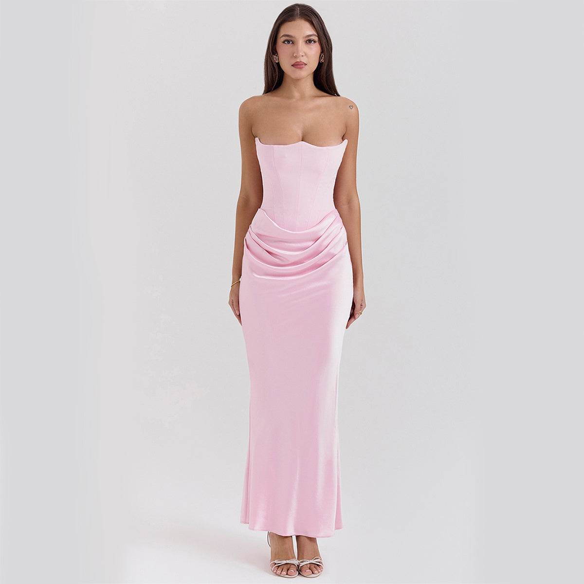 Slim Tube Top Long Dress Sexy Fashion Bandeau Backless Party Evening Dresses For Women Clothing - terrifictrend