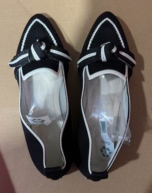 Fashion Pointed Toe Bow Flat Shoes For Women Lying Woven Slip-on Breathable Shoes Summer - terrifictrend